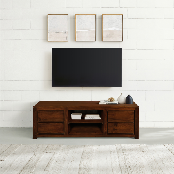 Solid Wood TV Unit (Soft Closing Drawers)