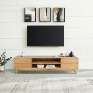 Solid Wood TV Unit (Soft Closing Drawers)