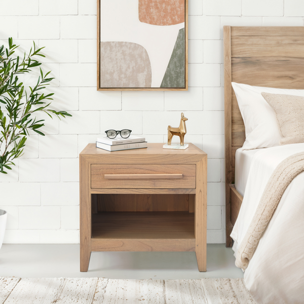 Solid Wood Night Stand (Soft Closing Drawers)