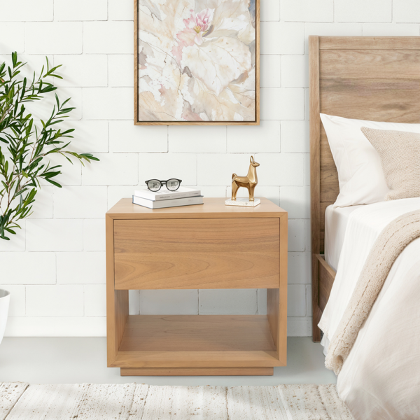 Solid Wood Night Stand (Soft Closing Drawers)