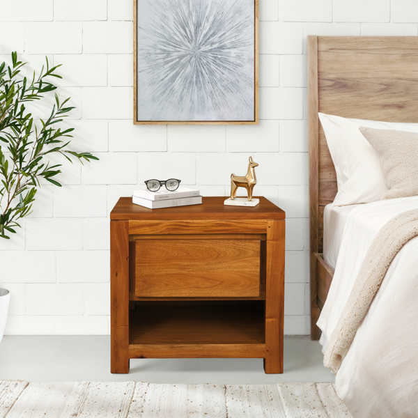Solid Wood Night Stand (Soft Closing Drawers)