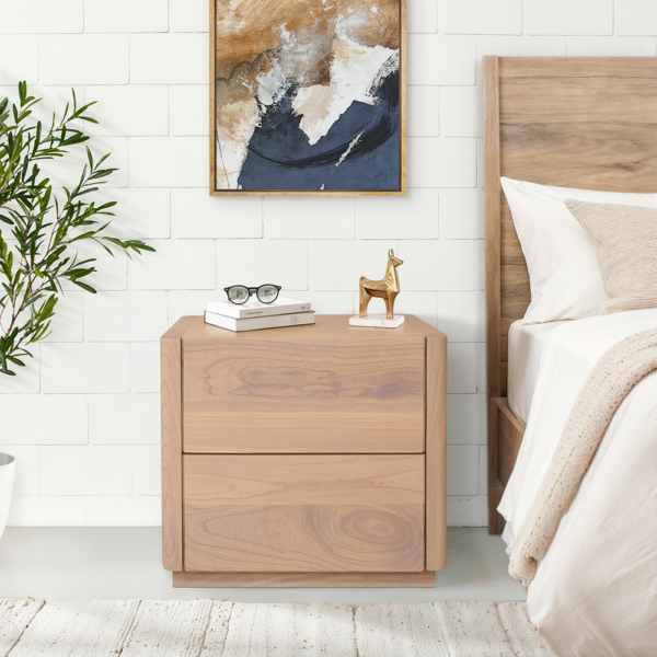 Solid Wood Night Stand (Soft Closing Drawers)