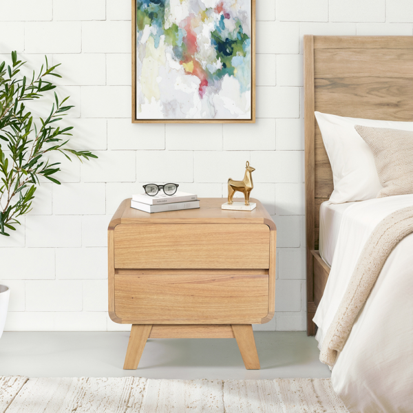 Solid Wood Night Stand (Soft Closing Drawers)